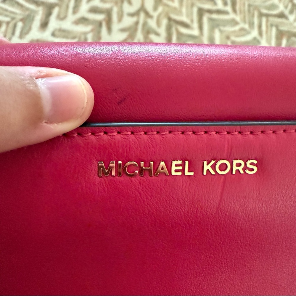 Michael Kors Ruby Pink Love Crossbody Purse with Gold Hardware - Picture 6 of 8